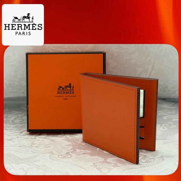 HERMÉS Leather Double Compact Mirror